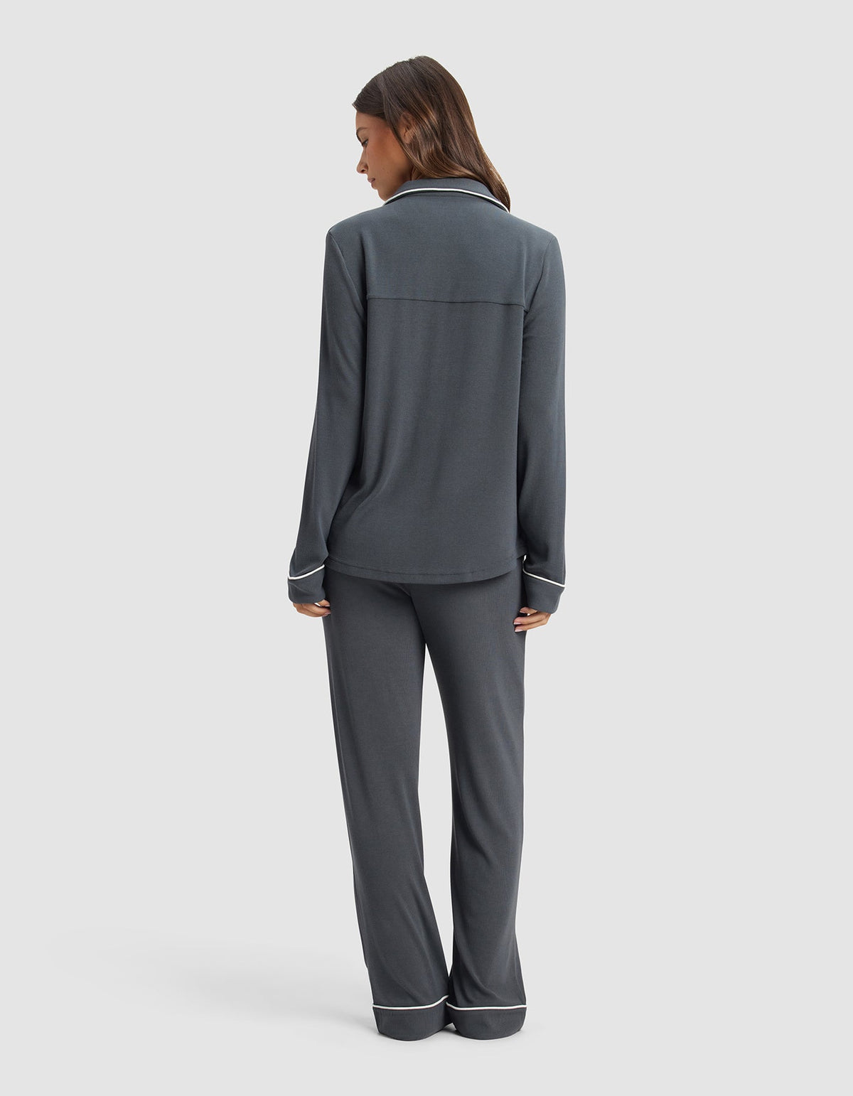 Women's Bamboo Rib-Knit Classic Long Sleeve Pajama Set